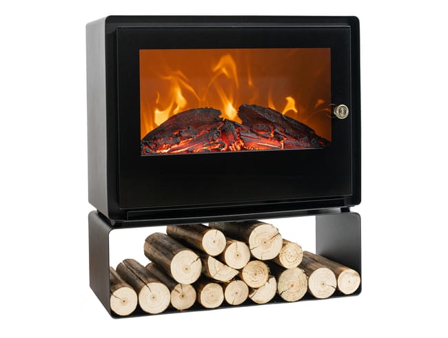 Salamandra Elétrica de chão 2000W 48X21X53 cm preto Pureline