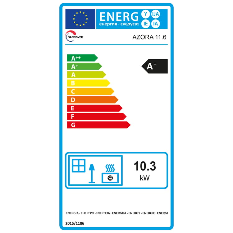 Salamandra a pellets Azora 11,6 kW Preto Sannover - Image 4